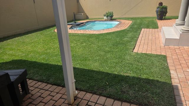 Lawn around a swimming pool
